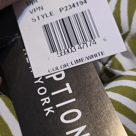 Perceptions Sleeveless Abstract Print Midi Dress Lime & White Size 18 - Picture 11 of 14